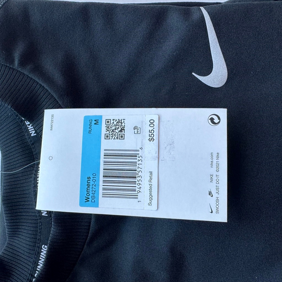 Nike Women’s Crew Neck Long Sleeve Quick Dry Active Jersey Shirt Black Medium - Picture 10 of 12